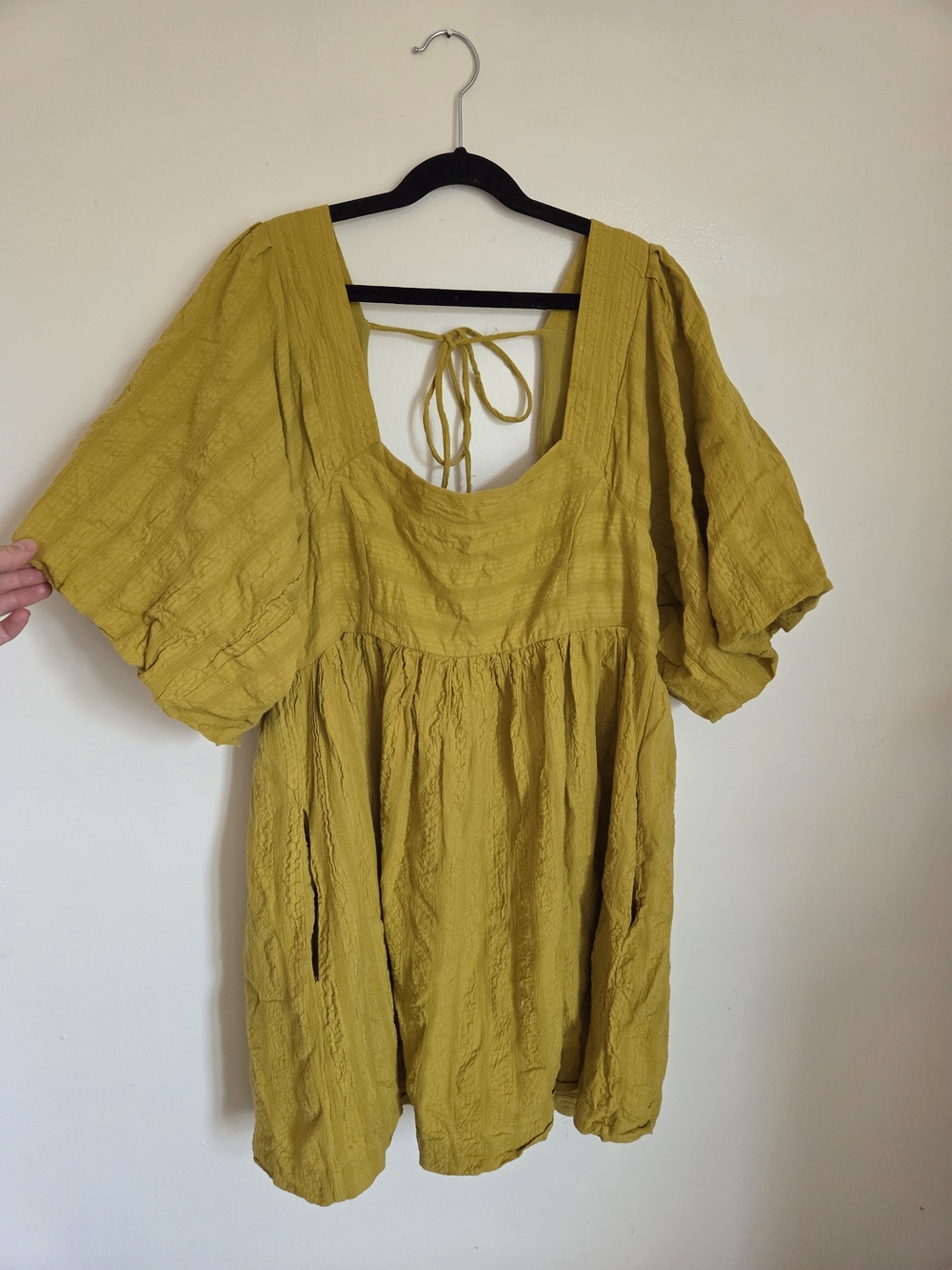 Free People 'Gigi Blouson' Tunic/Dress Tie-Back Puff-Sleeve